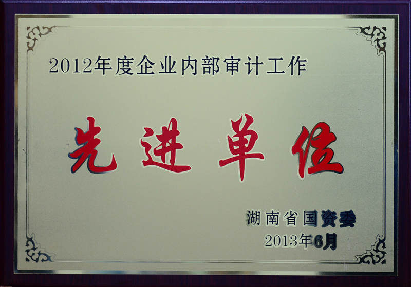湖南省企業(yè)內(nèi)部審計工作先進(jìn)單位